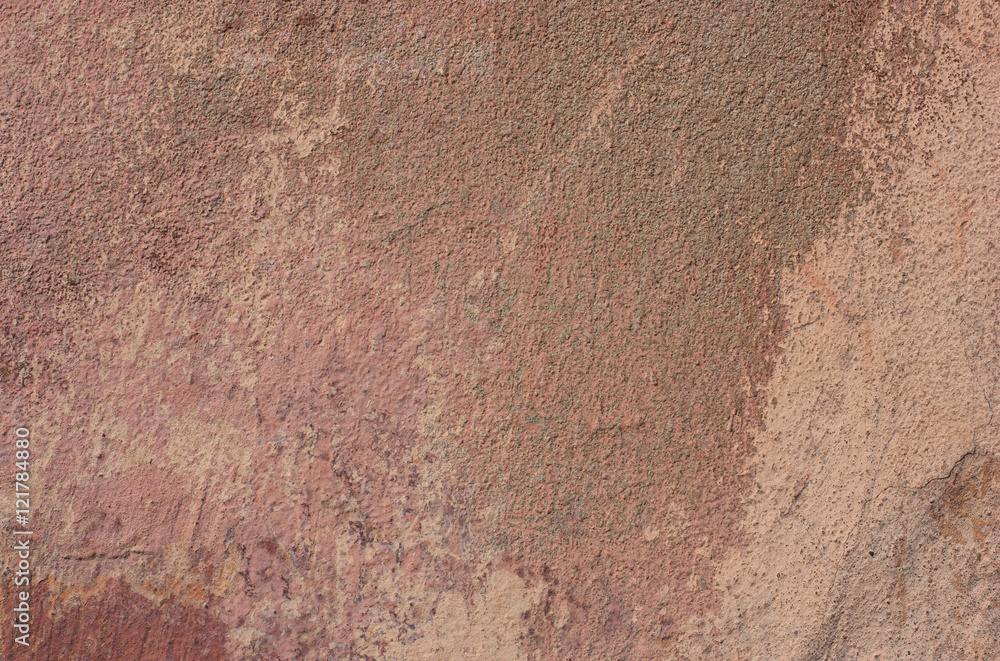 Shabby red paint on the wall. Shabby red paint on the wall.