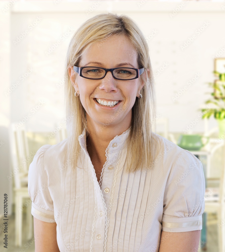 Portrait of middle-aged woman smiling Portrait of middle-aged woman smiling