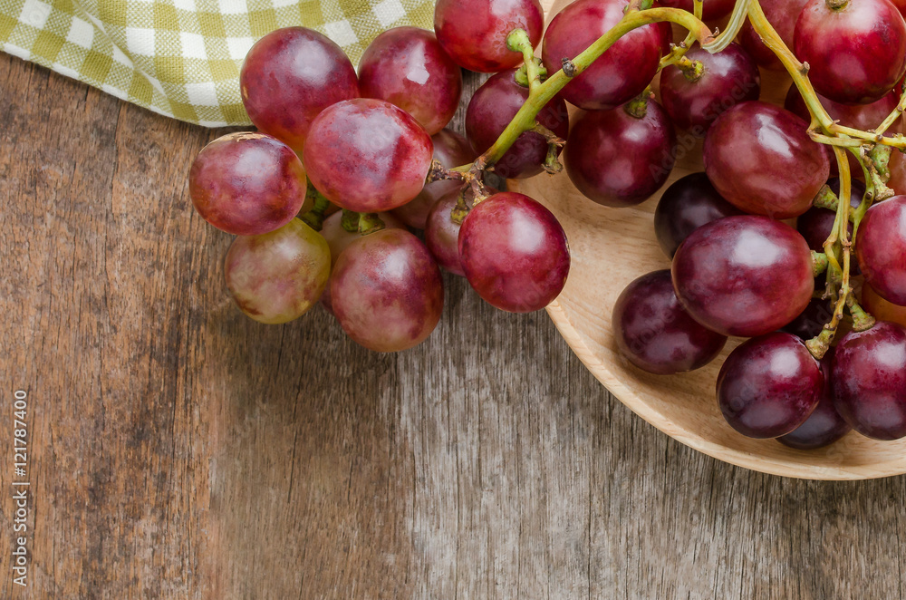 Fresh grape on old wooden table background Fresh grape on old wooden table background