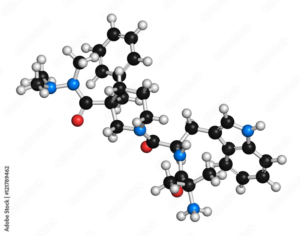 Anamorelin cancer cachexia and anorexia drug molecule. Anamorelin cancer cachexia and anorexia drug molecule.
