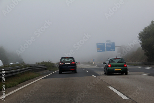 Motorway in the fog