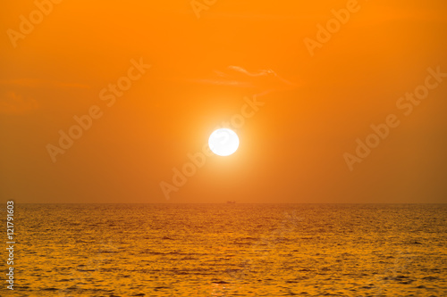 View of beautiful sunset above the sea © phaitoon