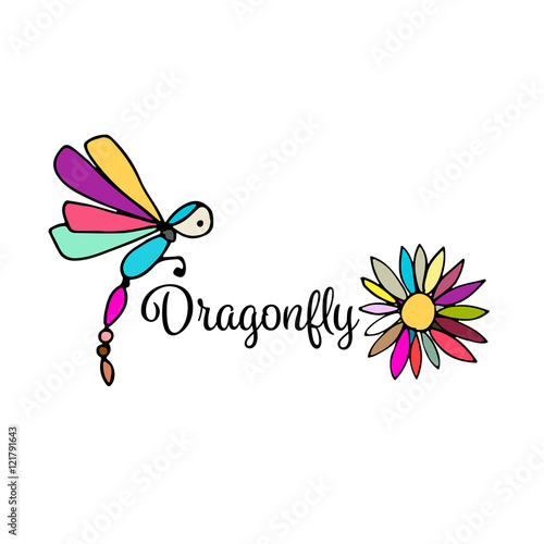 Art dragonfly, sketch for your design