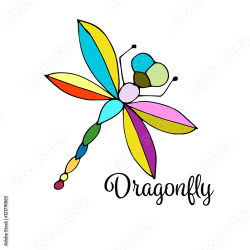 Art dragonfly, sketch for your design