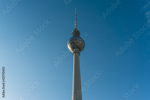 tv-tower at berlin mitte with very much copy space