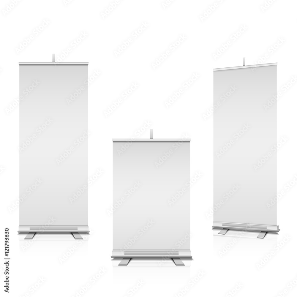 Roll up banners vector templates Roll up banners vector templates
