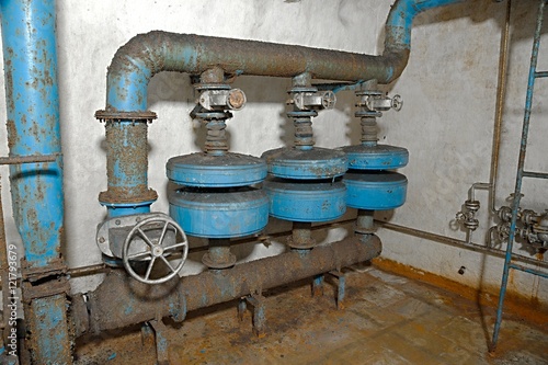 Pipes in an underground bunker