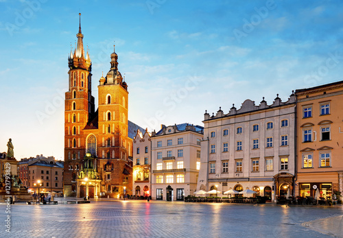 Poland city, Krakow at sunsrie