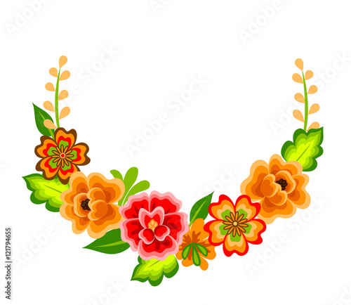 Wreath with mexican flowers