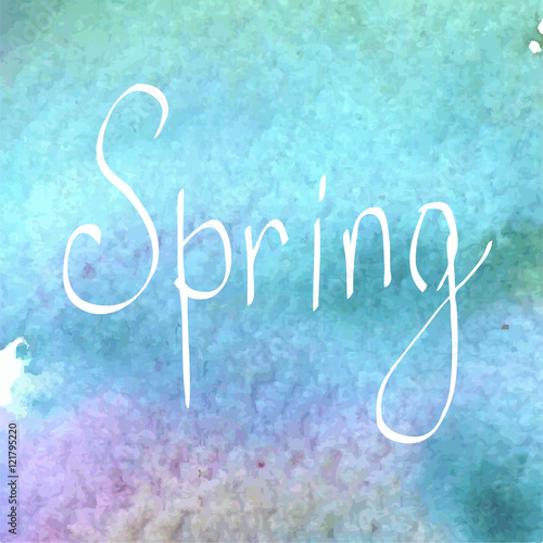The inscription painted spring vector.