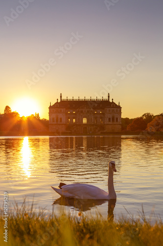 Dresden Sonnenuntergang im Großen Garten