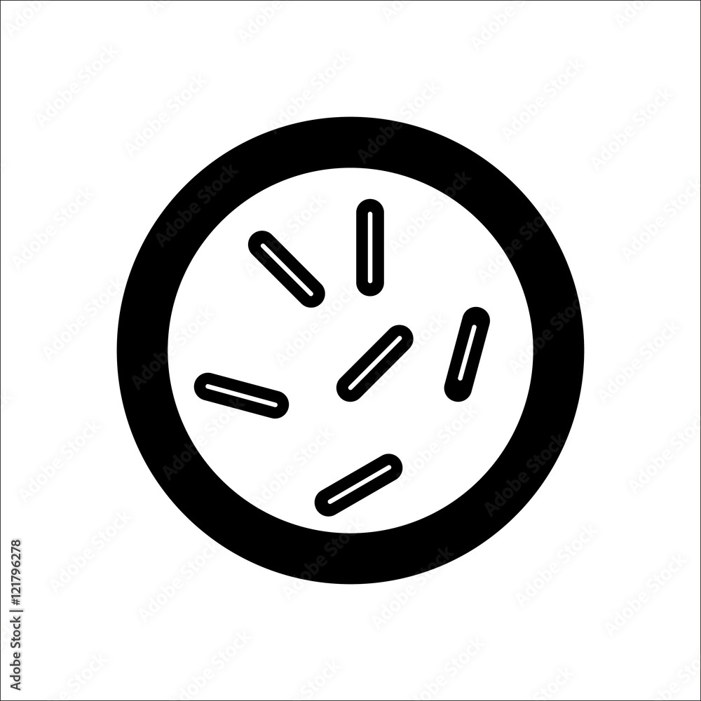 Biology microorganisms, germs and bacilli sign silhouette icon on background Biology microorganisms, germs and bacilli sign silhouette icon on background