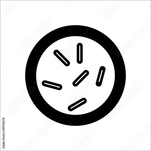 Biology microorganisms, germs and bacilli sign silhouette icon on background