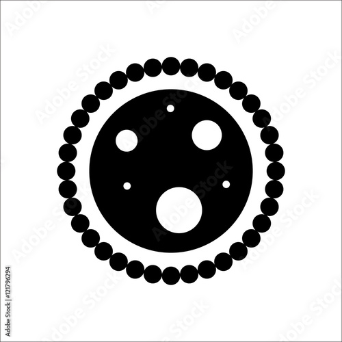 Bacteria virus sign silhouette icon on background