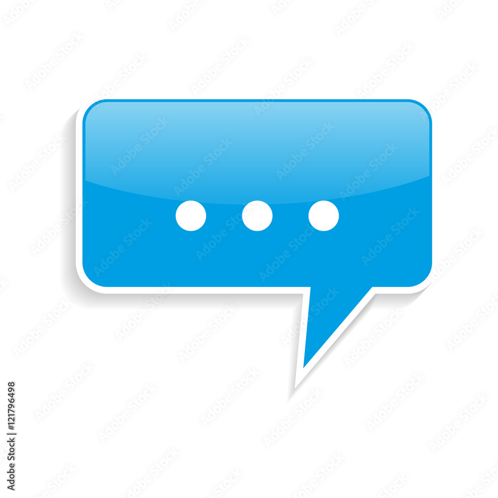 Fototapeta premium icon. Think. Communication. Conversation. The blue icon for the chat and forum