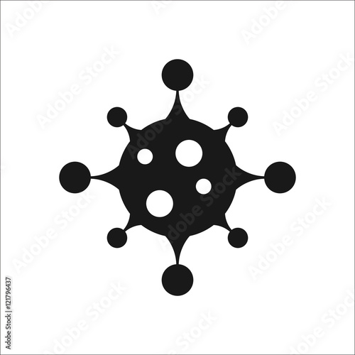Complex Bacteria virus sign silhouette icon on background