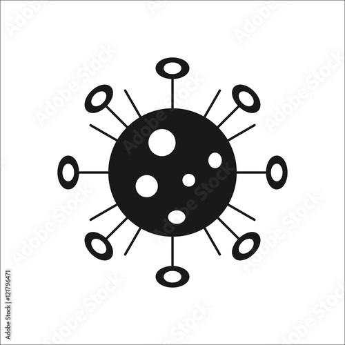 Complex Bacteria virus sign silhouette icon on background