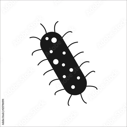 Bacteria virus sign silhouette icon on background