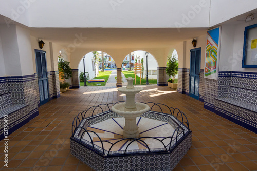 small source of water in an Andalusian patio, Seville, Spain
