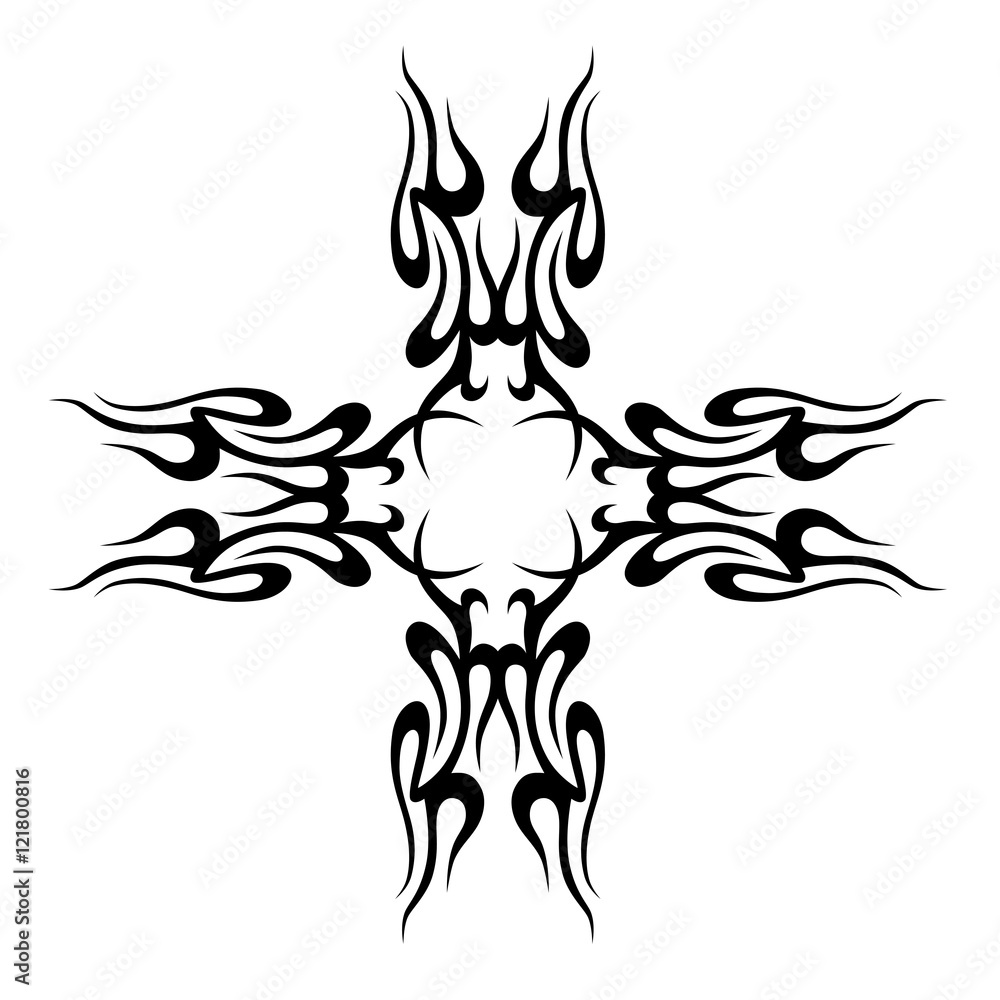 Tattoo design. Stencil. Pattern. Abstract black and white pattern for tattoo or another design.