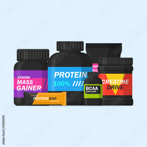 Sports supplements vector set