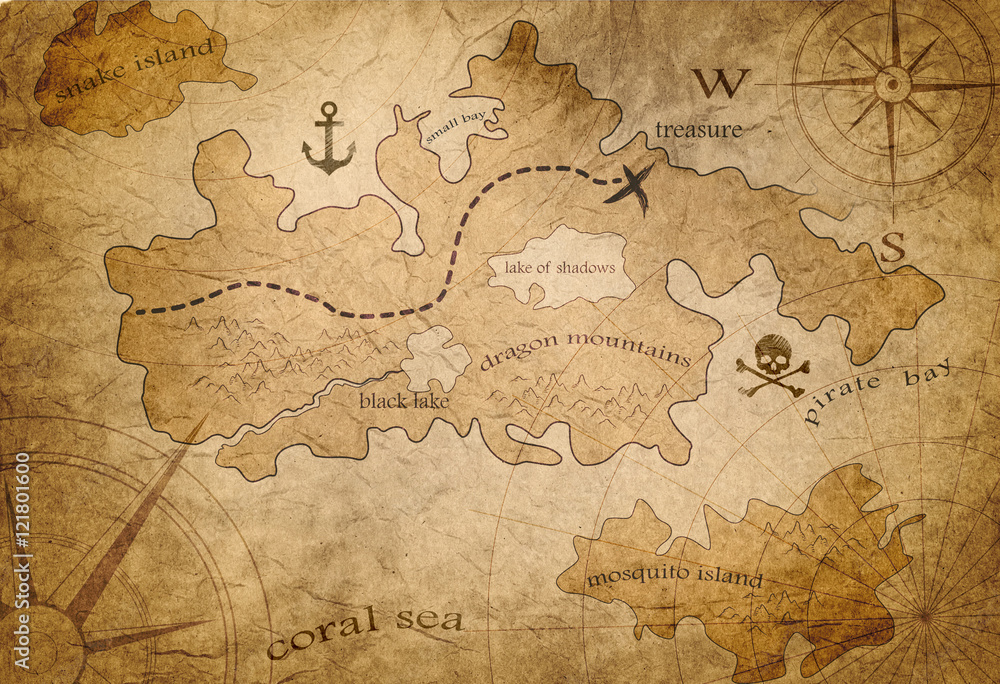 Pirate Treasure Map Stock Photo Adobe Stock Pirate Treasure Map Stock Photo Adobe Stock