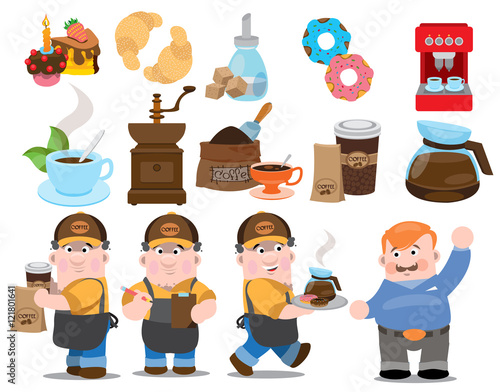 Coffeshop waiter and boss