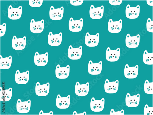Cat face pattern, vector illustration