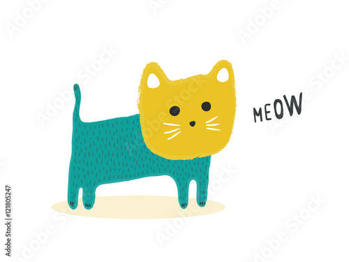 Isolated cute Cat, vector i...