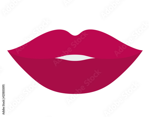 Mouth cartoon icon. Female sexy and lips theme. Colorful design. Vector illustration