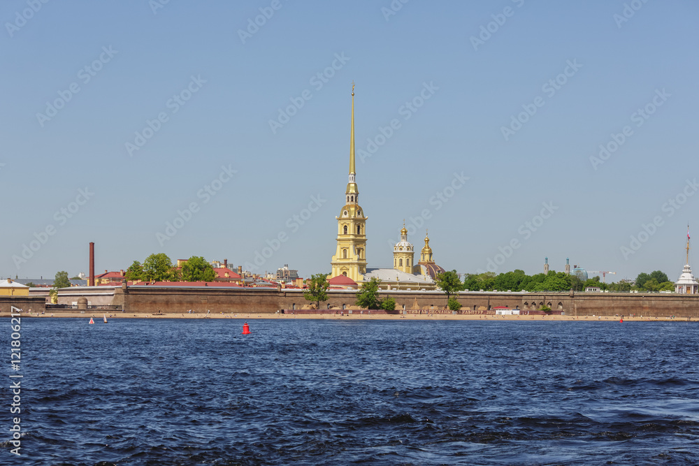 Peter and Paul Fortress in sunny day