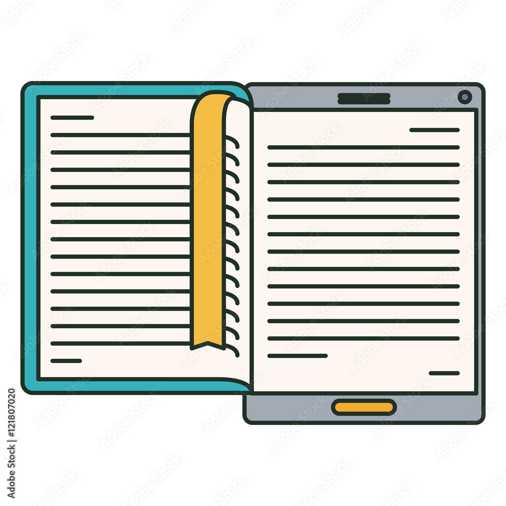 Ebook and tablet icon. elearning reading and technology theme. Isolated design. Vector illustration Ebook and tablet icon. elearning reading and technology theme. Isolated design. Vector illustration