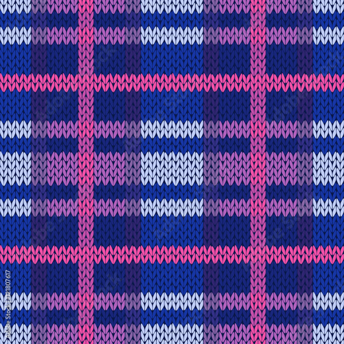 Seamless knitted pattern in different colors