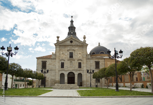 Front Door of the Declared of Cultural Interest Immaculate Conception Monastery and Convent, Square of the Duchess of Alba, Loeches, Madrid, Spain