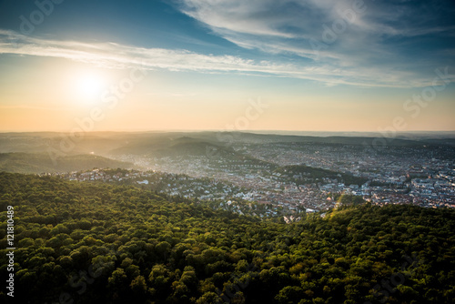 Beautiful Sunset at Stuttgart City, Germany photo