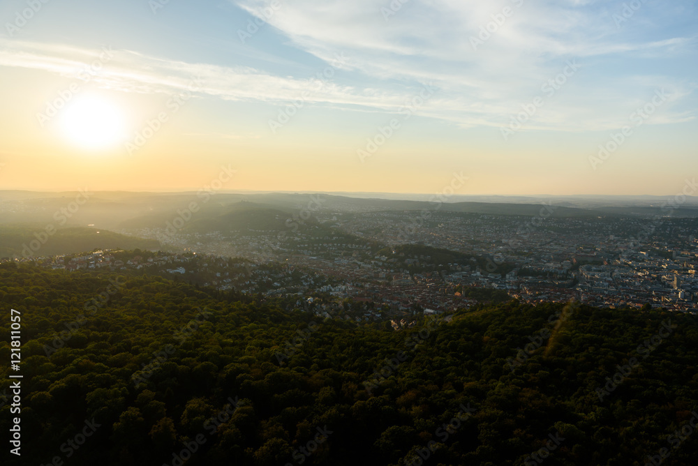 Beautiful Sunset at Stuttgart City, Germany