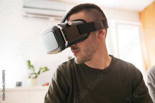 Young Man Using VR