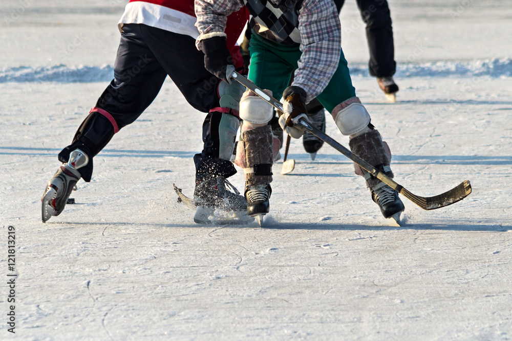 Fototapeta premium People playing amateur hockey