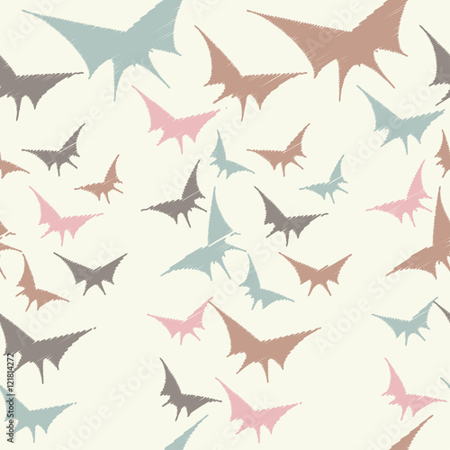 Vector butterflies pattern. Abstract seamless background.  Print. Repeating background. Cloth design  wallpaper.