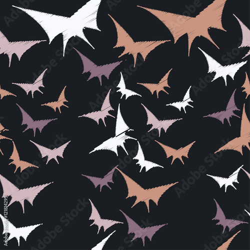 Vector butterflies pattern. Abstract seamless background. Print. Repeating background. Cloth design, wallpaper.