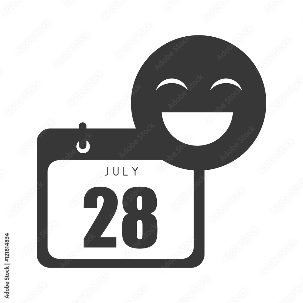 calendar with month and day. emoticon face icon . vector illustration calendar with month and day. emoticon face icon . vector illustration
