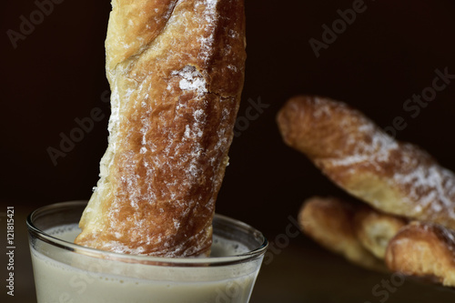 horchata and fartons, typical snack in Valencia, Spain photo