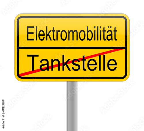 e-Mobility street sign - in german