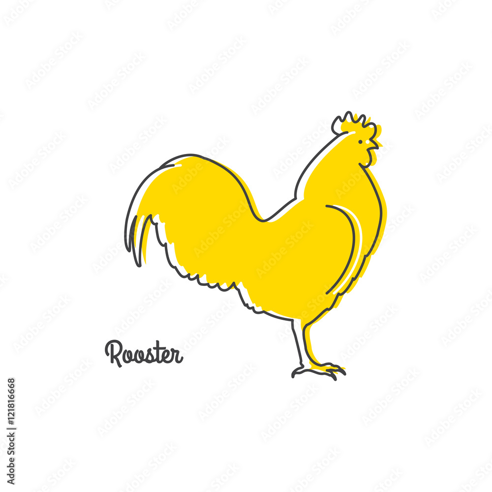 Vector Illustration of a rooster. Vector Illustration of a rooster.