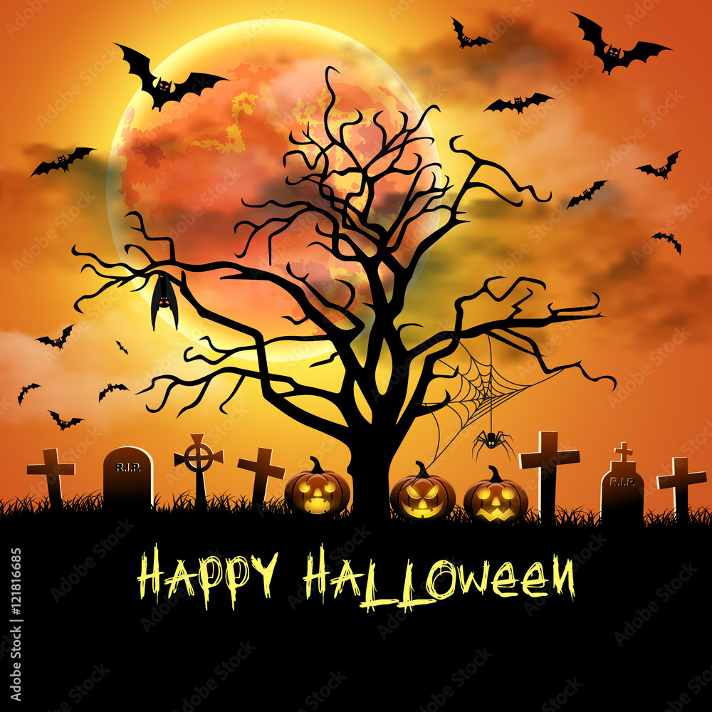 Spooky card for Halloween.