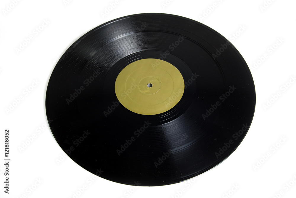Black vinyl record isolated on white background Black vinyl record isolated on white background