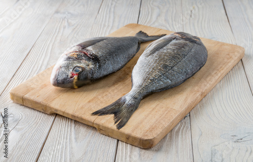 fish on a wooden background