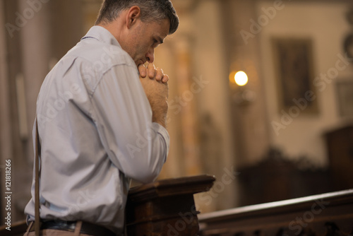 Religious man in the Church