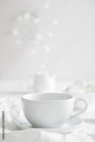 Wallpaper Mural White crockery on a white table Torontodigital.ca