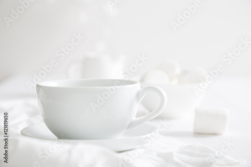 Wallpaper Mural White crockery on a white table Torontodigital.ca